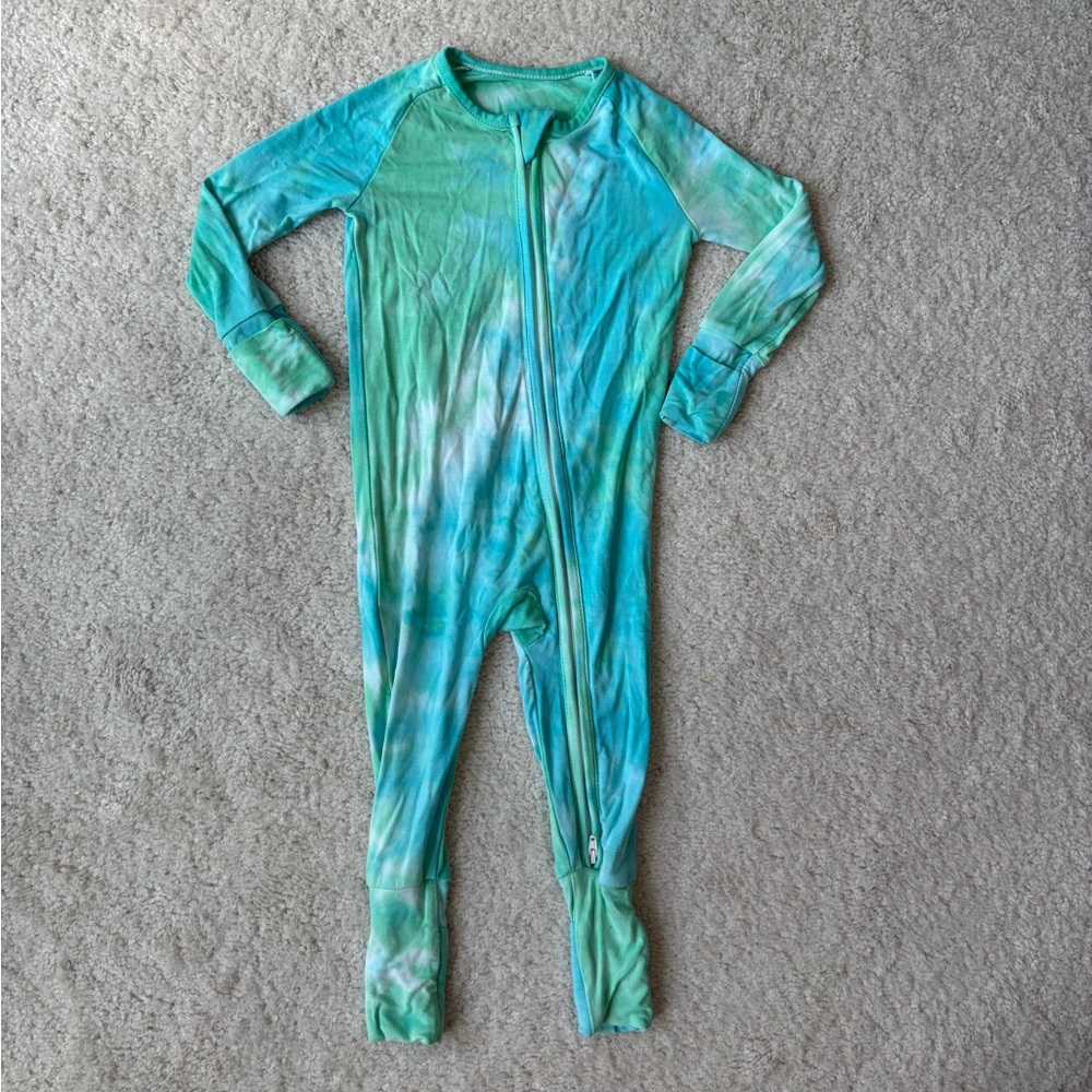 Bamboo Baby blue and green Tie-Dye convertible One Piece
